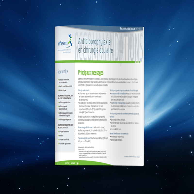 ANTIBIOPROPHYLAXIE EN CHIRURGIE OCULAIRE