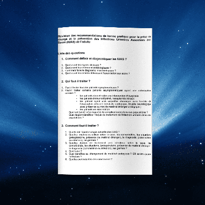 Bonne pratique pour la prise en charge et la prévention des IUAS de l'adulte